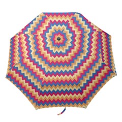 Zigzag Pattern Seamless Zig Zag Background Color Folding Umbrellas by BangZart