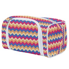 Zigzag Pattern Seamless Zig Zag Background Color Toiletries Pouch by BangZart