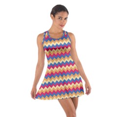 Zigzag Pattern Seamless Zig Zag Background Color Cotton Racerback Dress by BangZart