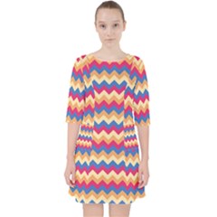 Zigzag Pattern Seamless Zig Zag Background Color Pocket Dress