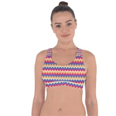 Zigzag Pattern Seamless Zig Zag Background Color Cross String Back Sports Bra by BangZart