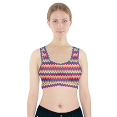 Zigzag Pattern Seamless Zig Zag Background Color Sports Bra With Pocket by BangZart