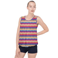 Zigzag Pattern Seamless Zig Zag Background Color Bubble Hem Chiffon Tank Top by BangZart