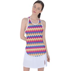 Zigzag Pattern Seamless Zig Zag Background Color Racer Back Mesh Tank Top by BangZart