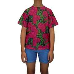 Seamless Pattern With Colorful Bush Roses Kids  Short Sleeve Swimwear by BangZart