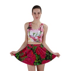 Seamless Pattern With Colorful Bush Roses Mini Skirt by BangZart