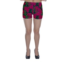 Seamless Pattern With Colorful Bush Roses Skinny Shorts by BangZart