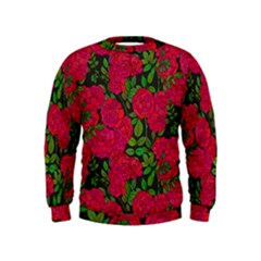 Seamless Pattern With Colorful Bush Roses Kids  Sweatshirt by BangZart