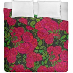 Seamless Pattern With Colorful Bush Roses Duvet Cover Double Side (king Size) by BangZart