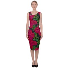 Seamless Pattern With Colorful Bush Roses Sleeveless Pencil Dress by BangZart