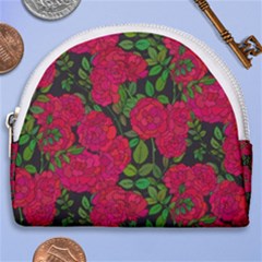 Seamless Pattern With Colorful Bush Roses Horseshoe Style Canvas Pouch by BangZart