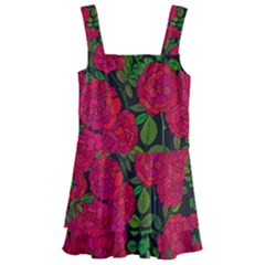 Seamless Pattern With Colorful Bush Roses Kids  Layered Skirt Swimsuit by BangZart