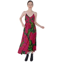 Seamless Pattern With Colorful Bush Roses Tie Back Maxi Dress by BangZart