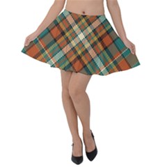 Tartan Scotland Seamless Plaid Pattern Vector Retro Background Fabric Vintage Check Color Square Velvet Skater Skirt