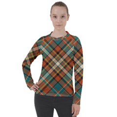 Tartan Scotland Seamless Plaid Pattern Vector Retro Background Fabric Vintage Check Color Square Women s Pique Long Sleeve Tee