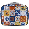 Mexican talavera pattern ceramic tiles with flower leaves bird ornaments traditional majolica style Full Print Lunch Bag View2