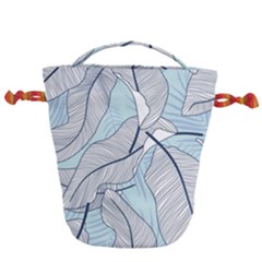 Tropical Flower Seamless Pattern Drawstring Bucket Bag