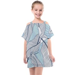 Tropical Flower Seamless Pattern Kids  One Piece Chiffon Dress