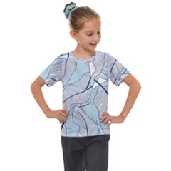 Tropical Flower Seamless Pattern Kids  Mesh Piece Tee