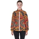 Bright seamless pattern with paisley elements hand drawn wallpaper with floral traditional Women s High Neck Windbreaker View1