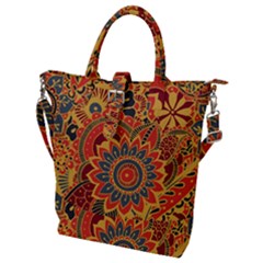 Bright Seamless Pattern With Paisley Elements Hand Drawn Wallpaper With Floral Traditional Buckle Top Tote Bag by BangZart