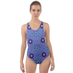 Floral Seamless Pattern Cut-out Back One Piece Swimsuit