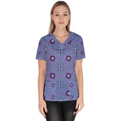 Floral Seamless Pattern Women s V-neck Scrub Top by BangZart