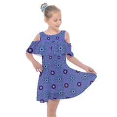 Floral Seamless Pattern Kids  Shoulder Cutout Chiffon Dress by BangZart