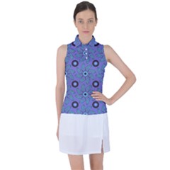 Floral Seamless Pattern Women s Sleeveless Polo Tee