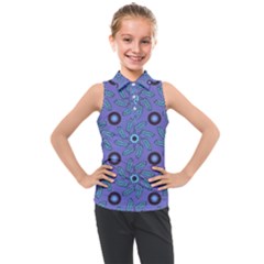 Floral Seamless Pattern Kids  Sleeveless Polo Tee