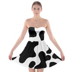 Cow Pattern Strapless Bra Top Dress