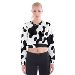 Cow Pattern Cropped Sweatshirt