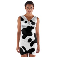 Cow Pattern Wrap Front Bodycon Dress by BangZart