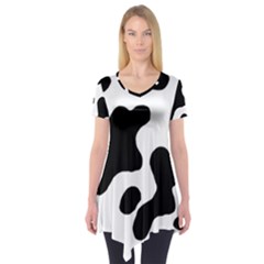 Cow Pattern Short Sleeve Tunic  by BangZart