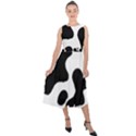 Cow Pattern Midi Tie-Back Chiffon Dress View1