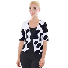 Cow Pattern Cropped Button Cardigan by BangZart