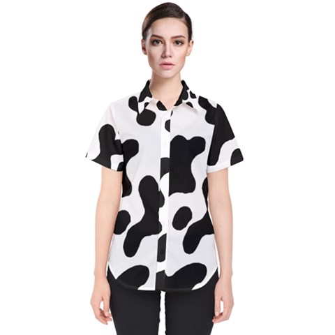 Cow Pattern Women s Short Sleeve Shirt by BangZart