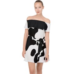 Cow Pattern Off Shoulder Chiffon Dress by BangZart