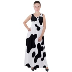 Cow Pattern Empire Waist Velour Maxi Dress