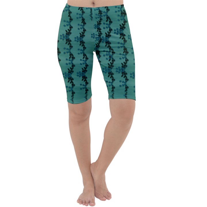 Branches Of A Wonderful Flower Tree In The Light Of Life Cropped Leggings 