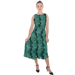 Branches Of A Wonderful Flower Tree In The Light Of Life Midi Tie-back Chiffon Dress by pepitasart