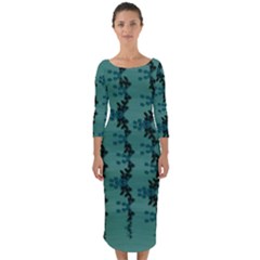 Branches Of A Wonderful Flower Tree In The Light Of Life Quarter Sleeve Midi Bodycon Dress by pepitasart