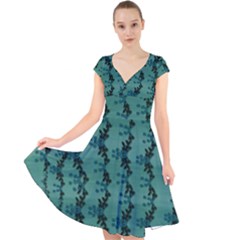 Branches Of A Wonderful Flower Tree In The Light Of Life Cap Sleeve Front Wrap Midi Dress by pepitasart