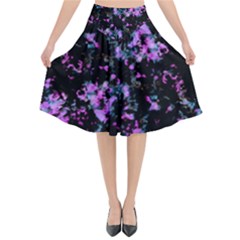 Abstract Intricate Texture Print Flared Midi Skirt by dflcprintsclothing