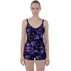 Abstract Intricate Texture Print Tie Front Two Piece Tankini by dflcprintsclothing