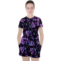 Abstract Intricate Texture Print Women s Tee And Shorts Set