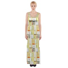 Abstract pattern Thigh Split Maxi Dress