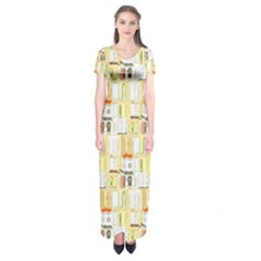 Abstract pattern Short Sleeve Maxi Dress