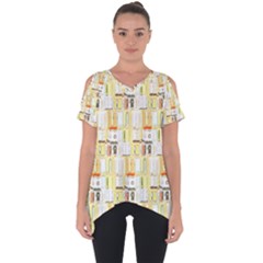 Abstract pattern Cut Out Side Drop Tee