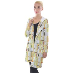 Abstract pattern Hooded Pocket Cardigan